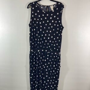 Chico’s Jumpsuit Women Size 1 Black & White Sleeveless Back Zipper Elastic Waist